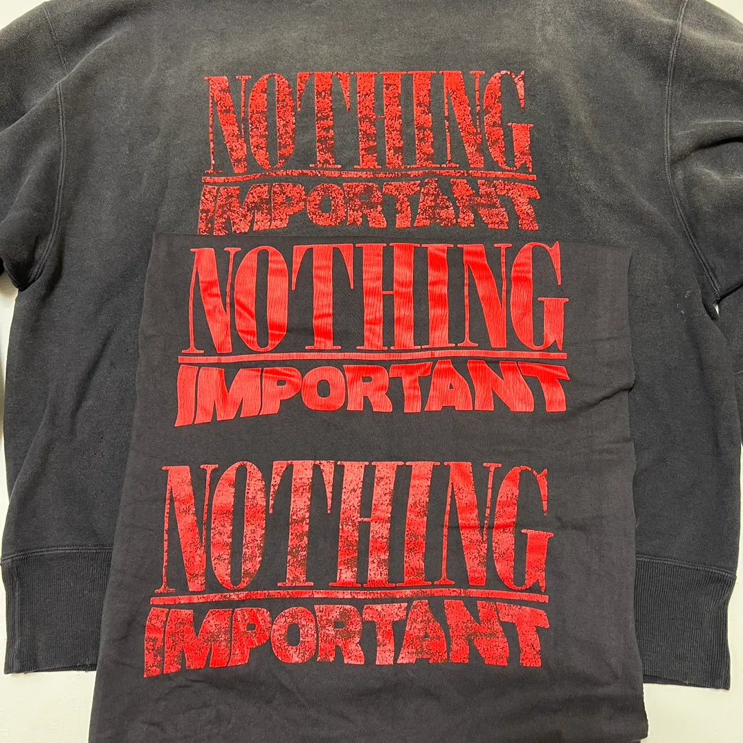 Top print restoration SAINT Mxxxxxx × Kosuke Kawamura latest joint model KK_LS TEE/NOTHING IMP/BLK Holy Infant Tadpole distressed long sleeves washed black S-XL